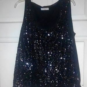 Black Sequin Tank Top - Size 3X
